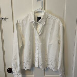 GAP White Eyelet Shirt